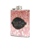 Trauzeugin-Rosen-GoldGlitzer-kundenspezifische Flachmann (Links)