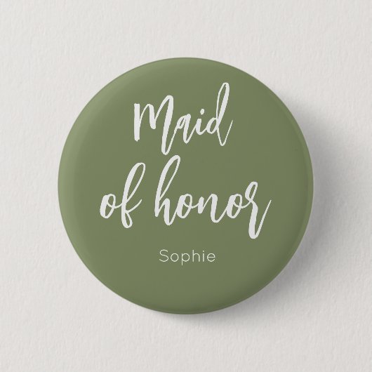 Trauzeugin Sage Green Wedding Button (Vorderseite)