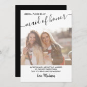 Trauzeugin Schwarz-Weiß-Foto-Vorschlagskarte Einladung (Vorne/Hinten)