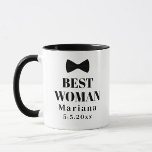Trauzeugin schwarz-weiß gebundene Fliege Hochzeit Tasse