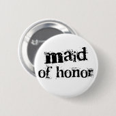 Trauzeugin-schwarzer Text Button (Vorne & Hinten)