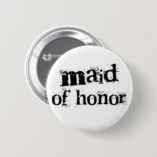 Trauzeugin-schwarzer Text Button (Vorne & Hinten)