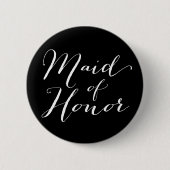 Trauzeugin Script Chic Wedding Brautparty Button (Vorderseite)