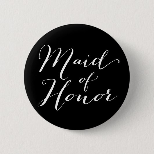 Trauzeugin Script Chic Wedding Brautparty Button (Vorderseite)