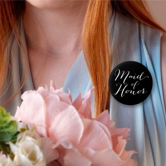 Trauzeugin Script Chic Wedding Brautparty Button