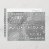 Trauzeugin - Silver & Diamonds Postkarte (Vorne/Hinten)