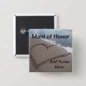 Trauzeugin-Strand-Hochzeits-Knopf Button (Vorne & Hinten)