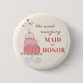 TRAUZEUGIN Sweet Pink Chic Wedding Cake Button