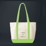 Trauzeugin Tasche<br><div class="desc">Totbeutel in Naturkalkgrün mit Text; Trauzeugin. Passen Sie dieses Objekt an oder kaufen Sie, wie es ist.</div>