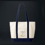 Trauzeugin Tasche<br><div class="desc">Tote Tasche in Naturblau/Marineblau mit Text; Trauzeugin. Passen Sie dieses Objekt an oder kaufen Sie, wie es ist.</div>