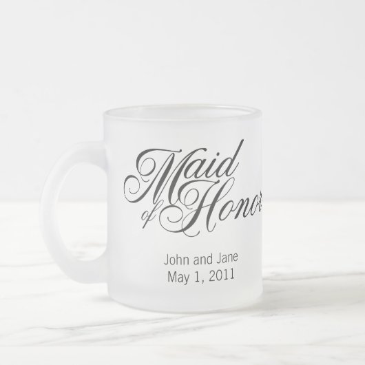 Trauzeugin-Tasse Mattglastasse (Links)