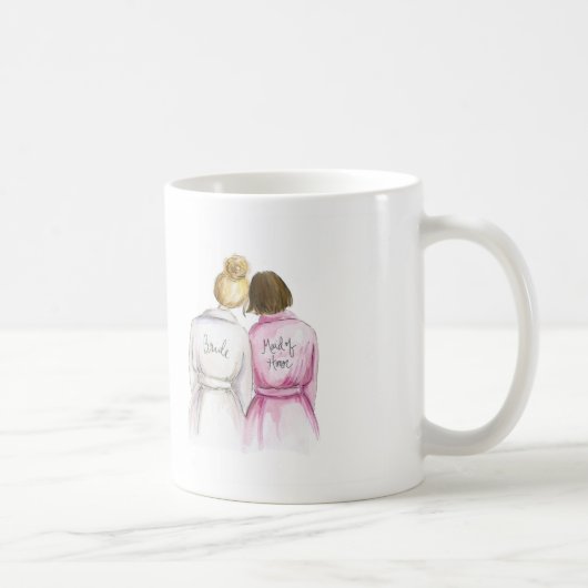 Trauzeugin? Tassen-blonde Braut-brünettes Kaffeetasse (Rechts)