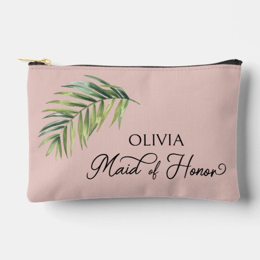 Trauzeugin Tropischer Palmblättriger Zubehörtasche (Vorderseite)