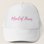 Trauzeugin Trucker Hat - Pink Script Design Truckerkappe (Vorderseite)