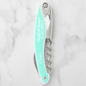 Trauzeugin Türkis Blue Wedelschrauben Kellnermesser (Rückseite)