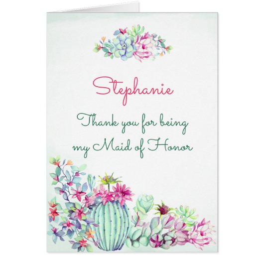 Trauzeugin Vielen Dank, Cactus & Succulents (Vorne)