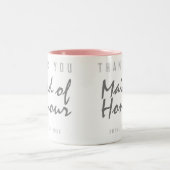 Trauzeugin Vielen Dank für Ihr Geschenk Zweifarbige Tasse (Mittel)