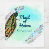 Trauzeugin Vintag Pfauenfavorit Weinetikett (Einzelnes Label)