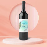 Trauzeugin Vintag Pfauenfavorit Weinetikett<br><div class="desc">Gönnen Sie Ihrer Trauzeugin einen Wein,  der mit einem Vintagen Pfau dekoriert ist,  eine Katzenfeder und ihren Namen.</div>