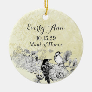 Trauzeugin Vintag Woodpeckers Keramik Ornament