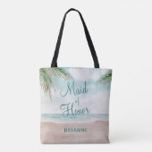 Trauzeugin von Island Breeze Painted Beach Scene Tasche (Rückseite)