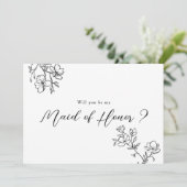 Trauzeugin Vorschlag Delikate Blume Elegant Einladung (Stehend Vorderseite)