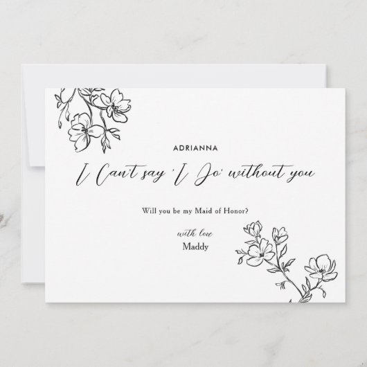 Trauzeugin Vorschlag Delikate Blume Elegant Einladung (Rückseite)