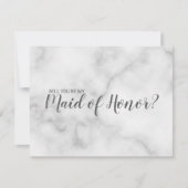 Trauzeugin Vorschlag Elegant Marble Script Einladung (Vorderseite)