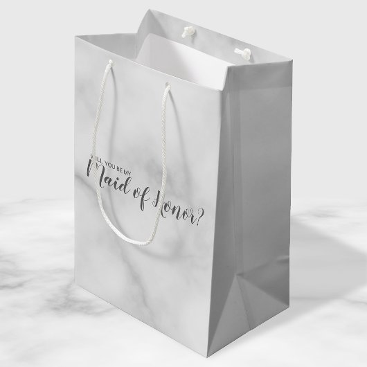 Trauzeugin Vorschlag Elegant Marble Script Mittlere Geschenktüte