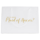 Trauzeugin Vorschlag Modernes Script Gold Große Geschenktüte (Vorderseite)