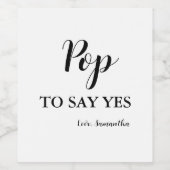 Trauzeugin Vorschlag Pop, ja zu sagen Weinetikett (Einzelnes Label)