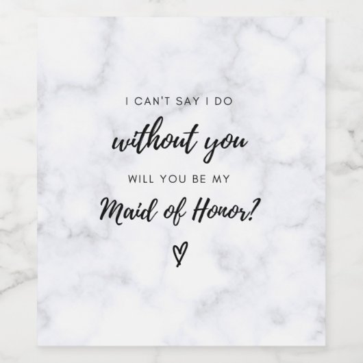 Trauzeugin Vorschlag Weinetikett (Einzelnes Label)