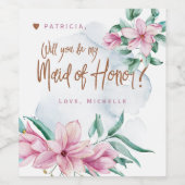 Trauzeugin Vorschlag werden Sie meine Brautjungfra Weinetikett (Einzelnes Label)