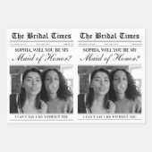 Trauzeugin Vorschlag Zeitung Blume Bouquet Geschenkpapier Set (Vorderseite 2)