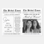 Trauzeugin Vorschlag Zeitung Blume Bouquet Geschenkpapier Set (Vorderseite)