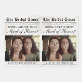 Trauzeugin Vorschlag Zeitung Blume Bouquet Geschenkpapier Set (Vorderseite 2)