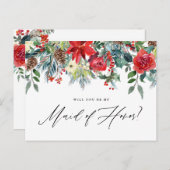 Trauzeugin Wasserfarbe Blumengarten Ankündigungspostkarte (Vorne/Hinten)