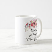 Trauzeugin Wasserfarbe Rosa Blume Bouquet Tasse (VorderseiteRechts)