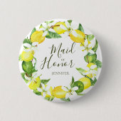 Trauzeugin Wasserfarben Lemon Wreath ShowButto Button (Vorderseite)
