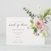 TRAUZEUGIN WASSERFARBENER BLUSPINK EINLADUNG (Stehend Vorderseite)