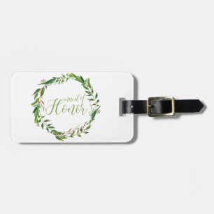 Trauzeugin Watercolor Laurel Wreath Gepäckanhänger