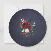 Trauzeugin Watercolor Winter Red Peonies Wreath Einladung (Rückseite)