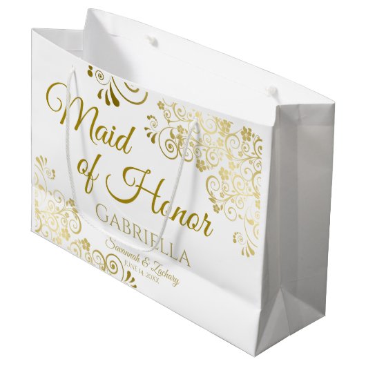 Trauzeugin Wedding Gift Bag - Große Geschenktüte (Vorderseite Schrägansicht)