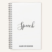 Trauzeugin Wedding Speech Notebook Notizblock (Vorderseite)