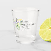 Trauzeugin Wildblume Meadow Wedding Custom Schnapsglas (Vorderseite)