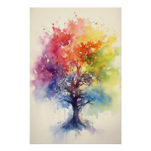 Travana - Baum in Wasserfarben (1/4) - Download Poster