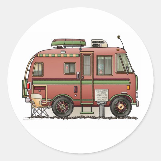 Travco Motor Zuhause Camper RV Runder Aufkleber (Vorderseite)