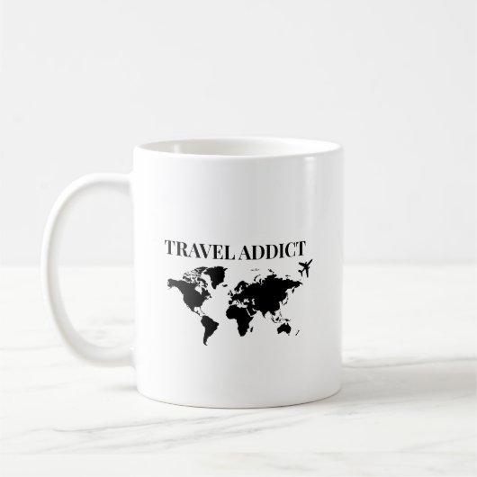 Travel addict - world travel gift kaffeetasse (Links)