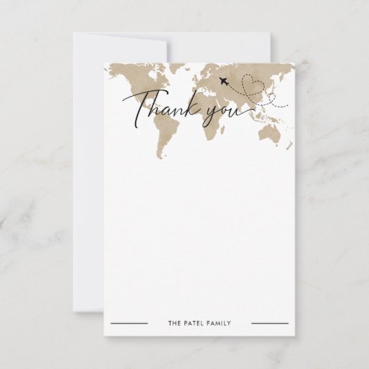 Travel Adventure Baby Dusche Danke Karte (Vorderseite)