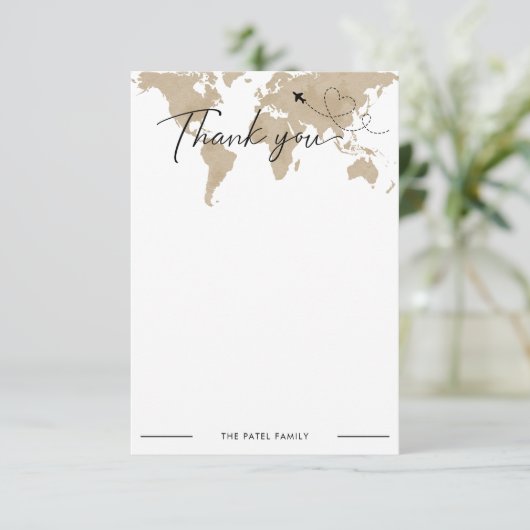 Travel Adventure Baby Dusche Danke Karte (Stehend Vorderseite)